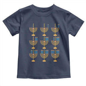 Funny Hanukkah Menorah Chanukah Jewish Holiday Toddler T Shirt TS11 Navy Print Your Wear