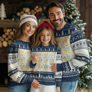Funny Hanukkah Menorah Chanukah Jewish Holiday Ugly Christmas Sweater TS11 Navy Print Your Wear