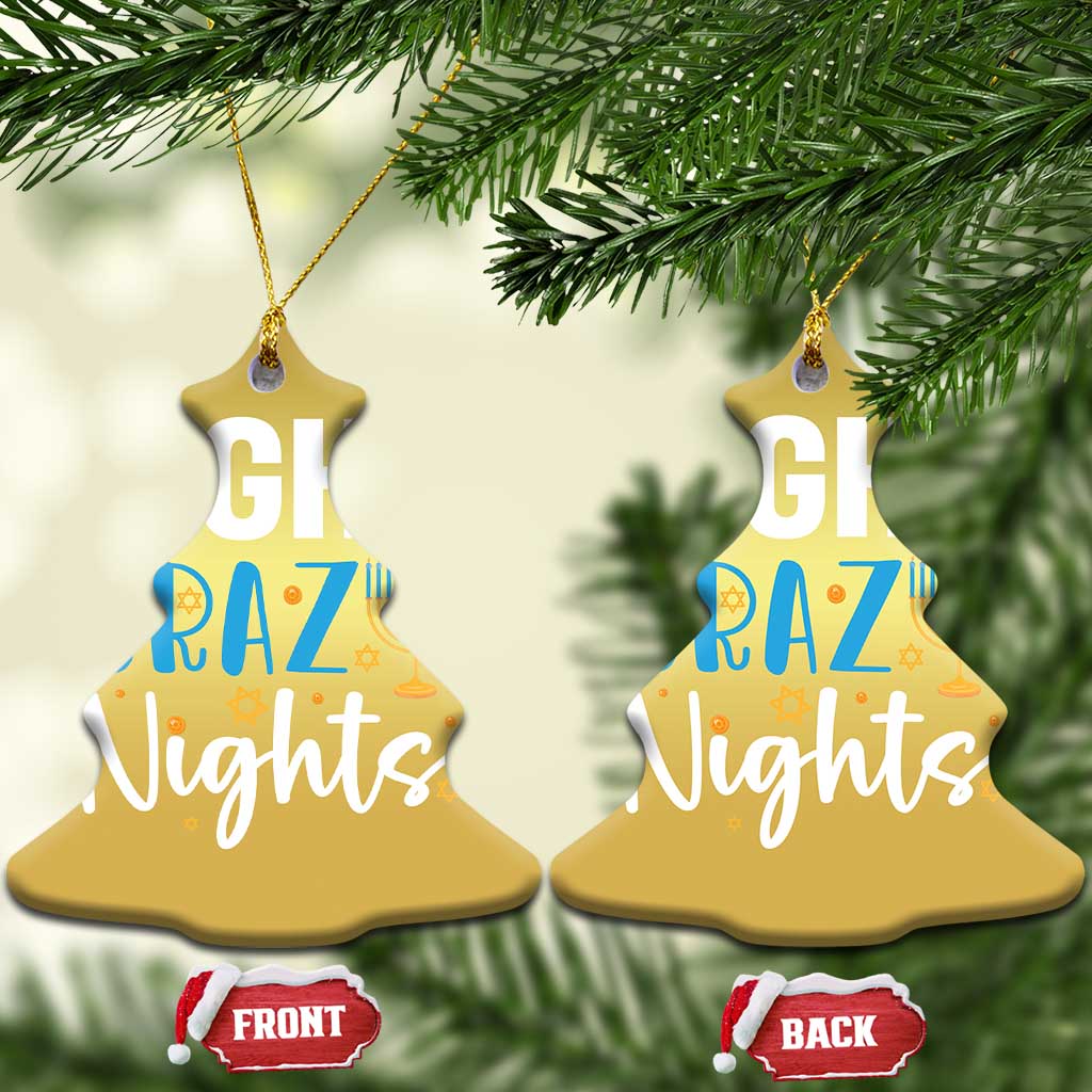 Funny Hanukkah Eight Crazy Nights Christmas Ornament Menorah David Stars TS11 Christmas Tree Gold Print Your Wear