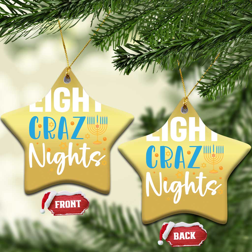 Funny Hanukkah Eight Crazy Nights Christmas Ornament Menorah David Stars TS11 Star Gold Print Your Wear