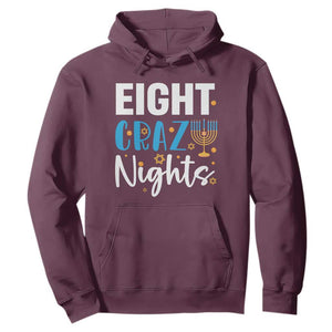 Funny Hanukkah Eight Crazy Nights Hoodie Menorah David Stars TS11 Maroon Print Your Wear