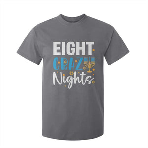 Funny Hanukkah Eight Crazy Nights T Shirt For Kid Menorah David Stars TS11 Charcoal Print Your Wear