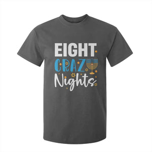 Funny Hanukkah Eight Crazy Nights T Shirt For Kid Menorah David Stars TS11 Dark Heather Print Your Wear