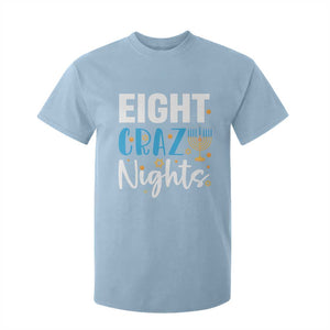 Funny Hanukkah Eight Crazy Nights T Shirt For Kid Menorah David Stars TS11 Light Blue Print Your Wear