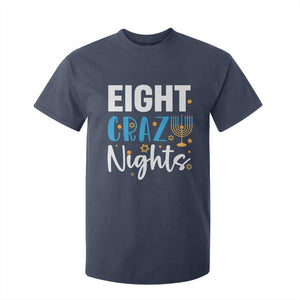Funny Hanukkah Eight Crazy Nights T Shirt For Kid Menorah David Stars TS11 Navy Print Your Wear