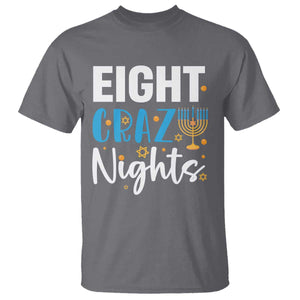 Funny Hanukkah Eight Crazy Nights T Shirt Menorah David Stars TS11 Charcoal Print Your Wear