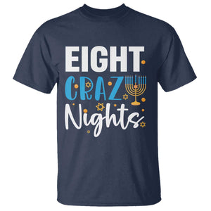 Funny Hanukkah Eight Crazy Nights T Shirt Menorah David Stars TS11 Navy Print Your Wear