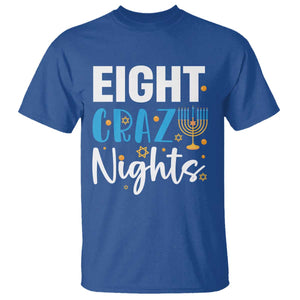 Funny Hanukkah Eight Crazy Nights T Shirt Menorah David Stars TS11 Royal Blue Print Your Wear