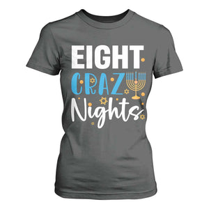 Funny Hanukkah Eight Crazy Nights T Shirt For Women Menorah David Stars TS11 Dark Heather Print Your Wear