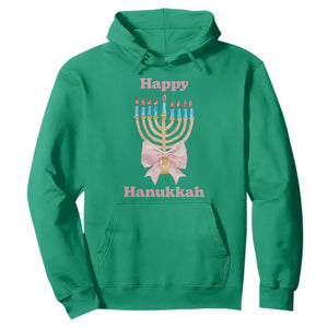 Happy Hanukkah Coquette Hoodie Cute Menorah Pink Bow TS11 Irish Green Print Your Wear