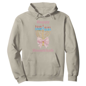 Happy Hanukkah Coquette Hoodie Cute Menorah Pink Bow TS11 Sand Print Your Wear
