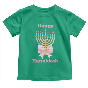 Happy Hanukkah Coquette Toddler T Shirt Cute Menorah Pink Bow TS11 Irish Green Print Your Wear