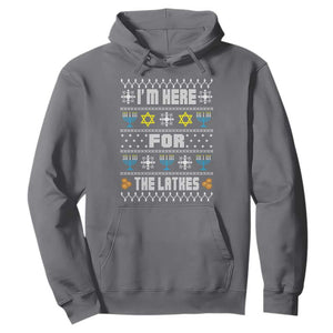 Funny Hanukkah Hoodie I'm Here For The Latkes Menorah TS11 Charcoal Print Your Wear