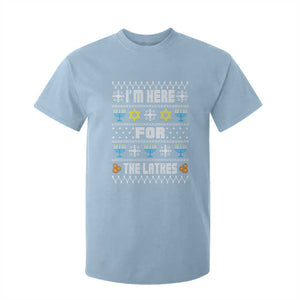 Funny Hanukkah T Shirt For Kid I'm Here For The Latkes Menorah TS11 Light Blue Print Your Wear