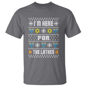 Funny Hanukkah T Shirt I'm Here For The Latkes Menorah TS11 Charcoal Print Your Wear