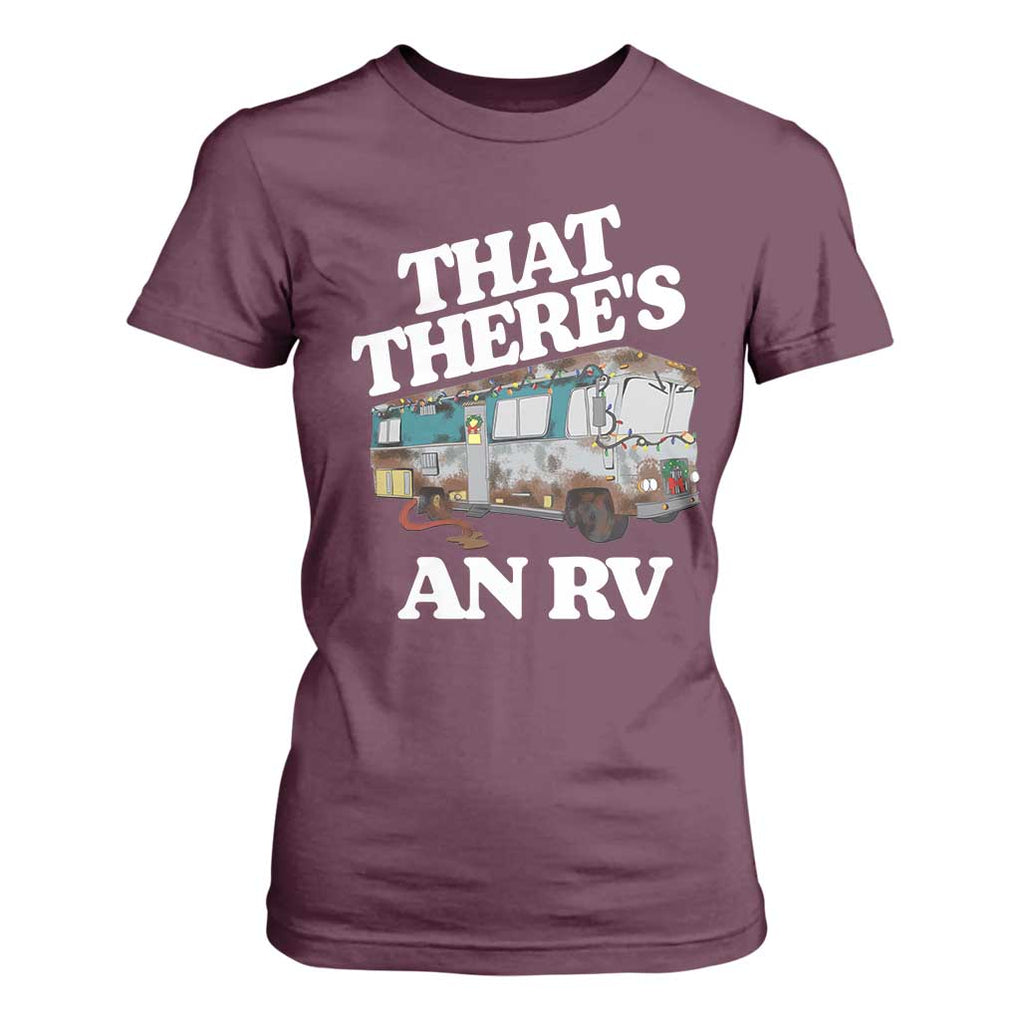 Funny Christmas Movie T Shirt For Women That There's An RV Led Lights Camping Motorhome TS11 Maroon Print Your Wear