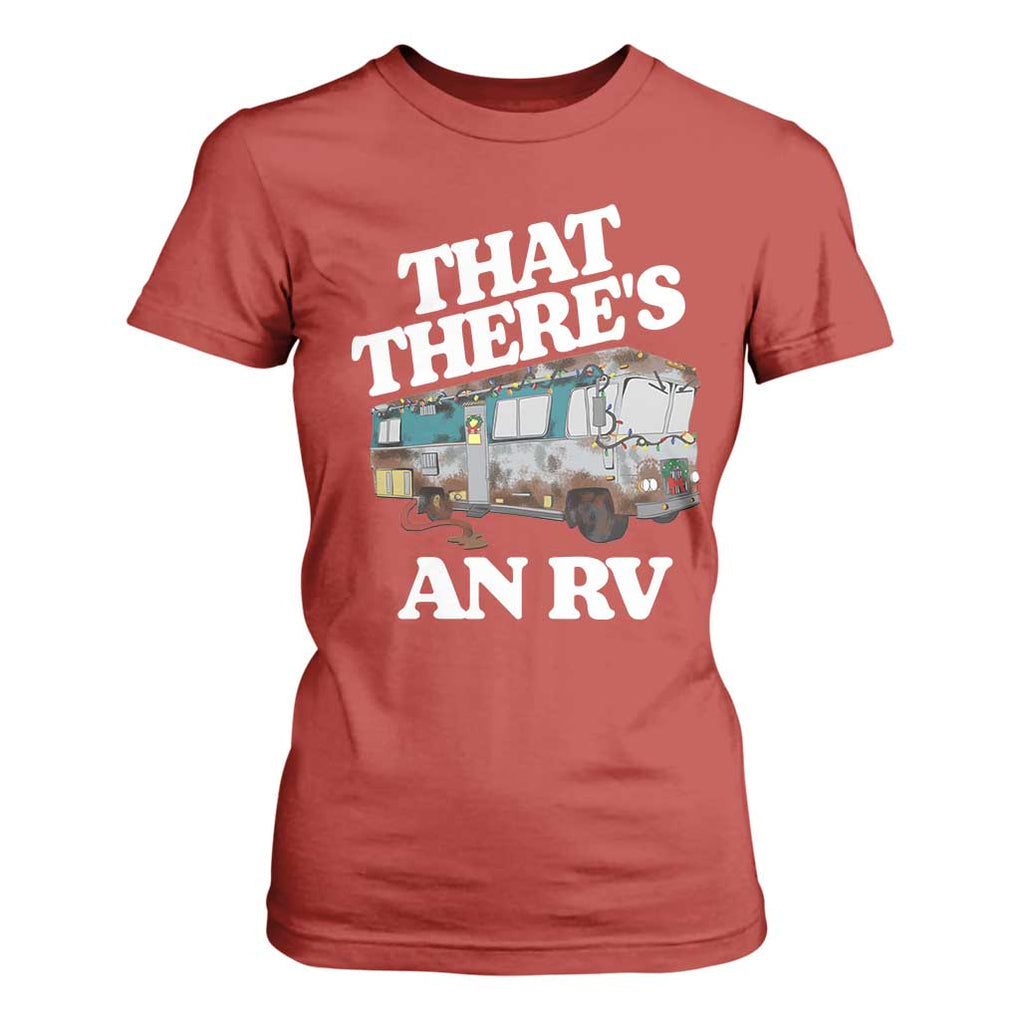 Funny Christmas Movie T Shirt For Women That There's An RV Led Lights Camping Motorhome TS11 Red Print Your Wear