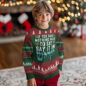 Funny Hanukkah Ugly Christmas Sweater If You Have Nothing Nice To Say It In Yiddish Jewish Holiday TS11 Christmas Print Your Wear