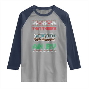 Funny Christmas Movie Raglan Shirt That There's An RV Camping Motorhome Bell TS11 Sport Gray Navy Print Your Wear