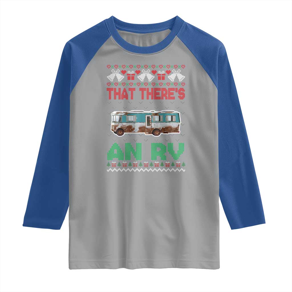 Funny Christmas Movie Raglan Shirt That There's An RV Camping Motorhome Bell TS11 Sport Gray Royal Print Your Wear