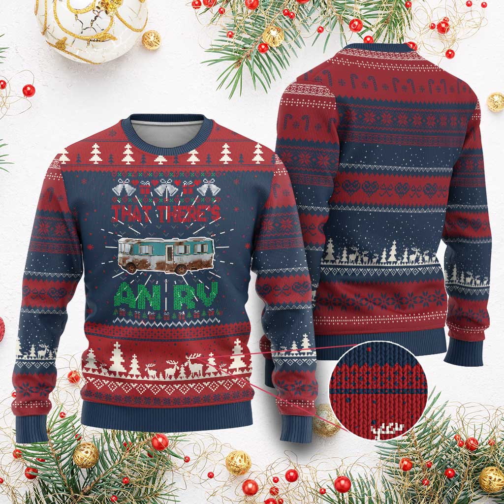Funny Xmas Movie Ugly Christmas Sweater That There's An RV Camping Motorhome Bell TS11 Burgundy Print Your Wear