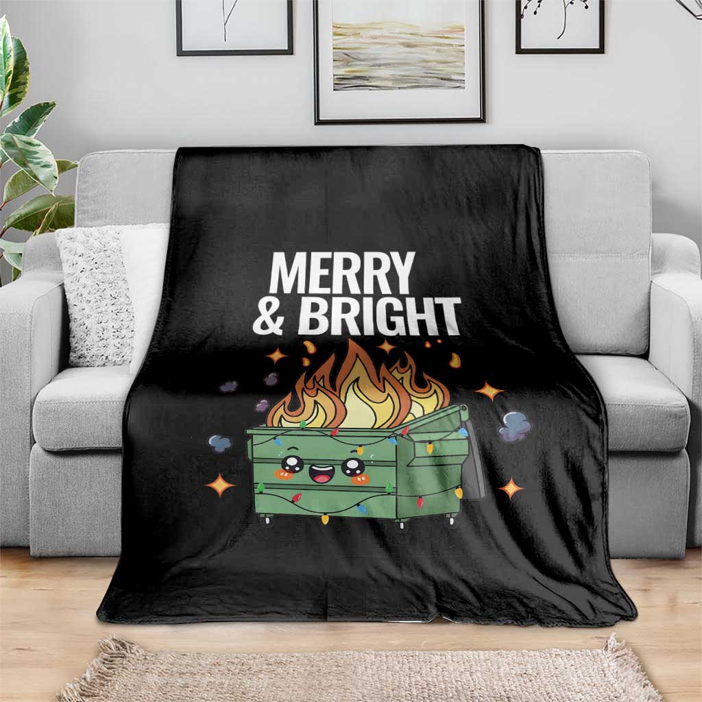 Funny Lil Fire Dumpster Christmas Throw Blanket Merry And Bright Xmas Led Lights TS11 Print Your Wear