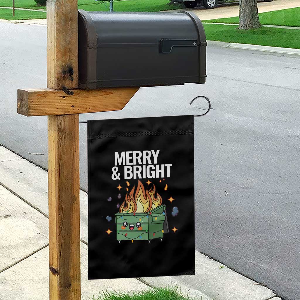 Funny Lil Fire Dumpster Christmas Garden Flag Merry And Bright Xmas Led Lights TS11 Print Your Wear