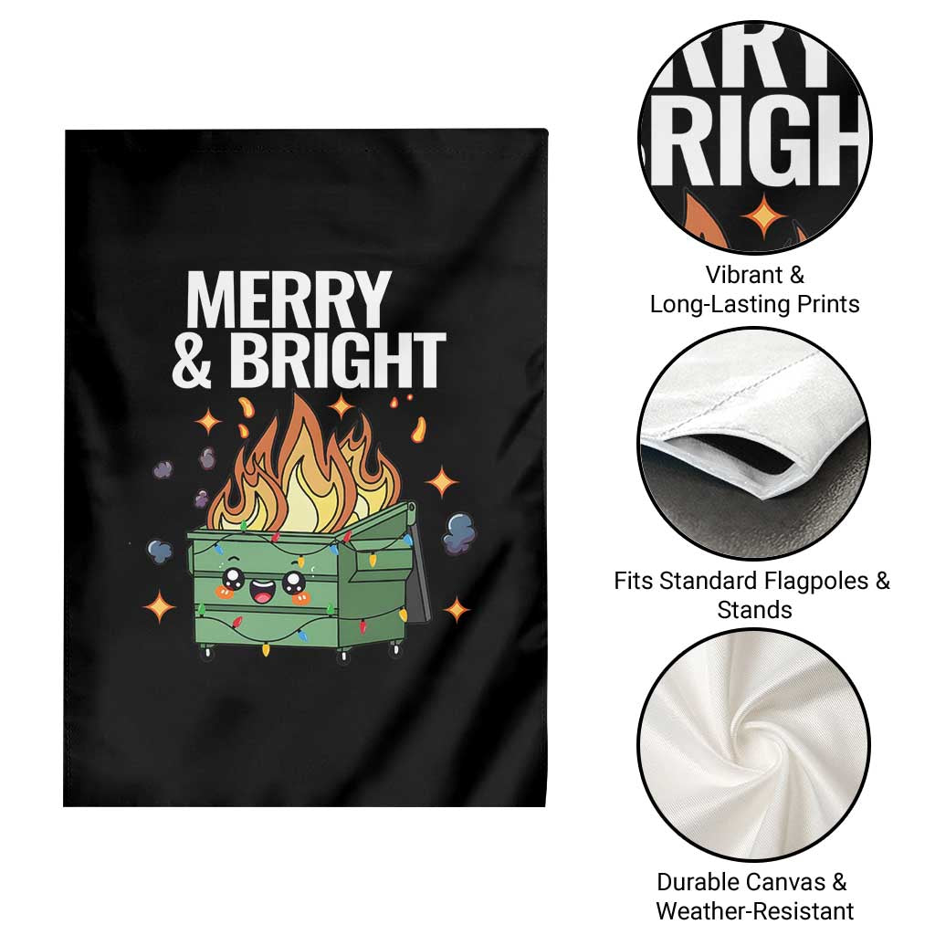Funny Lil Fire Dumpster Christmas Garden Flag Merry And Bright Xmas Led Lights TS11 Print Your Wear