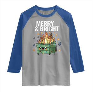 Funny Lil Fire Dumpster Christmas Raglan Shirt Merry And Bright Xmas Led Lights TS11 Sport Gray Royal Print Your Wear
