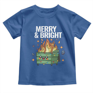 Funny Lil Fire Dumpster Christmas Toddler T Shirt Merry And Bright Xmas Led Lights TS11 Royal Blue Print Your Wear