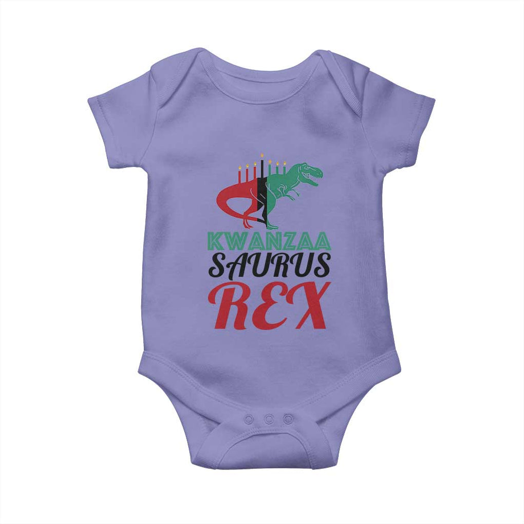 Kwanzaa Saurus Rex Kinara Candles Dinosaur T-rex African Heritage Baby Onesie TS11 Violet Print Your Wear