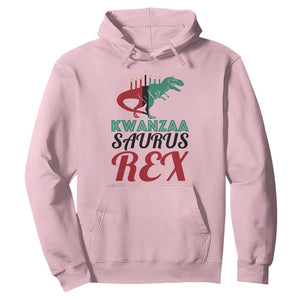 Kwanzaa Saurus Rex Kinara Candles Dinosaur T-rex African Heritage Hoodie TS11 Light Pink Print Your Wear