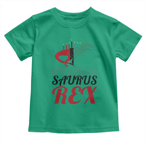 Kwanzaa Saurus Rex Kinara Candles Dinosaur T-rex African Heritage Toddler T Shirt TS11 Irish Green Print Your Wear