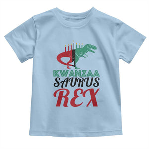 Kwanzaa Saurus Rex Kinara Candles Dinosaur T-rex African Heritage Toddler T Shirt TS11 Light Blue Print Your Wear