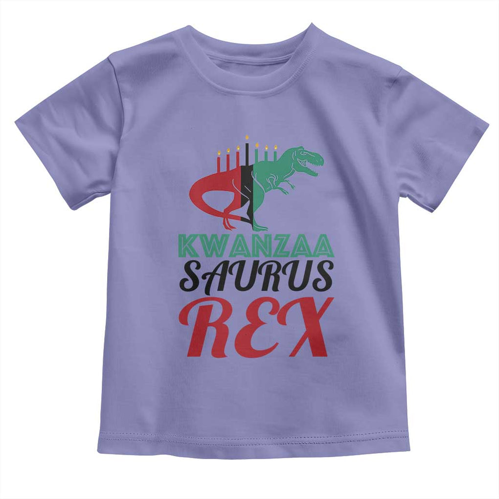 Kwanzaa Saurus Rex Kinara Candles Dinosaur T-rex African Heritage Toddler T Shirt TS11 Violet Print Your Wear