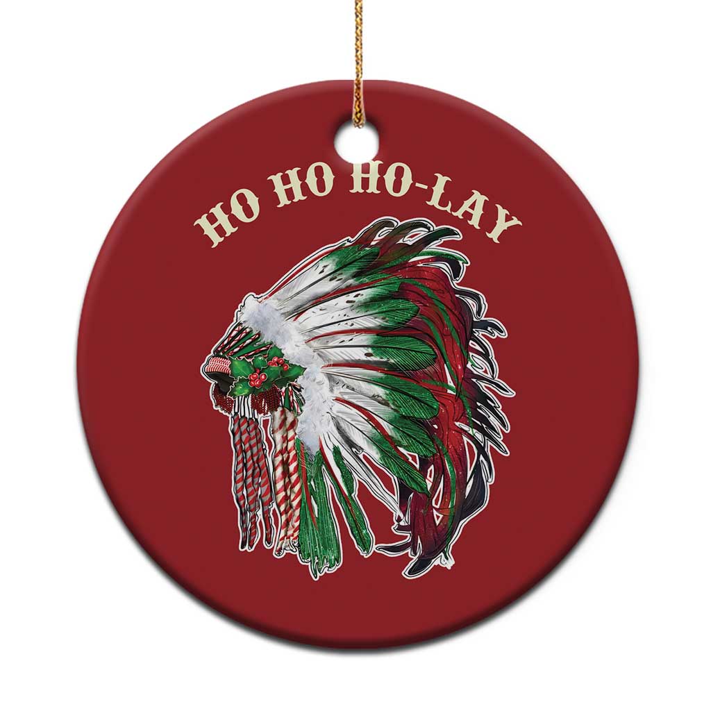 Funny Xmas Native American Christmas Ornament Ho Ho Ho Lay Vintage War Bonnet TS11 Print Your Wear