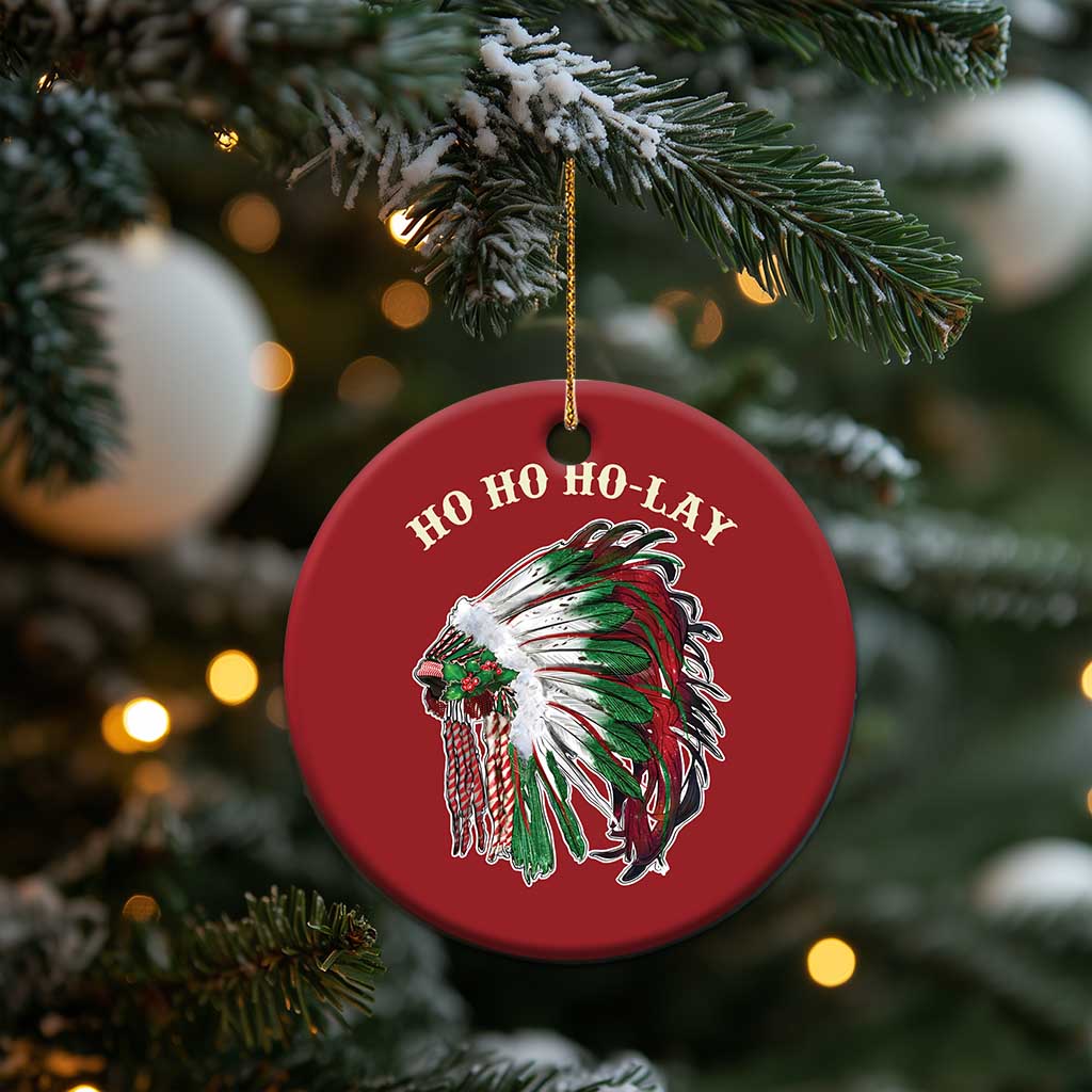 Funny Xmas Native American Christmas Ornament Ho Ho Ho Lay Vintage War Bonnet TS11 Print Your Wear