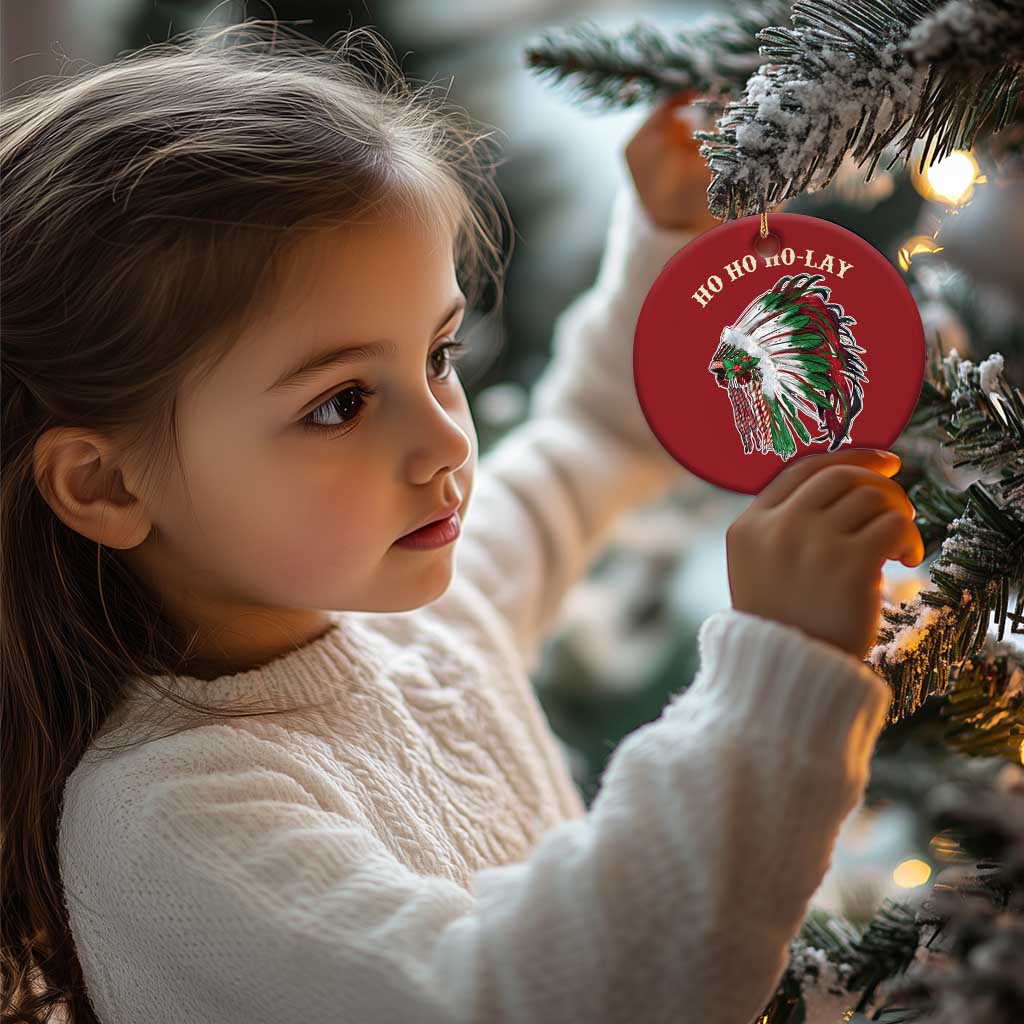 Funny Xmas Native American Christmas Ornament Ho Ho Ho Lay Vintage War Bonnet TS11 Print Your Wear
