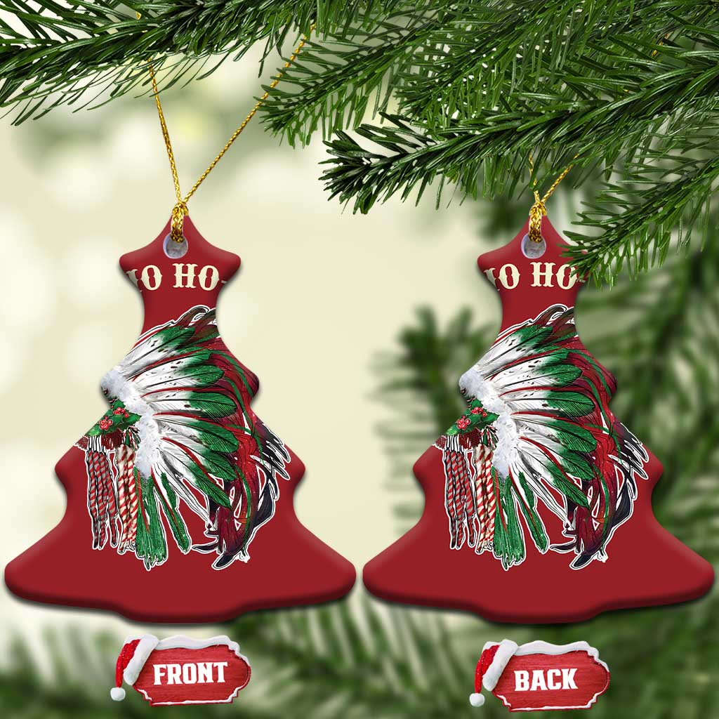 Funny Xmas Native American Christmas Ornament Ho Ho Ho Lay Vintage War Bonnet TS11 Christmas Tree Red Print Your Wear