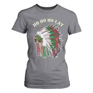 Funny Christmas Native American T Shirt For Women Ho Ho Ho Lay Vintage War Bonnet TS11 Charcoal Print Your Wear