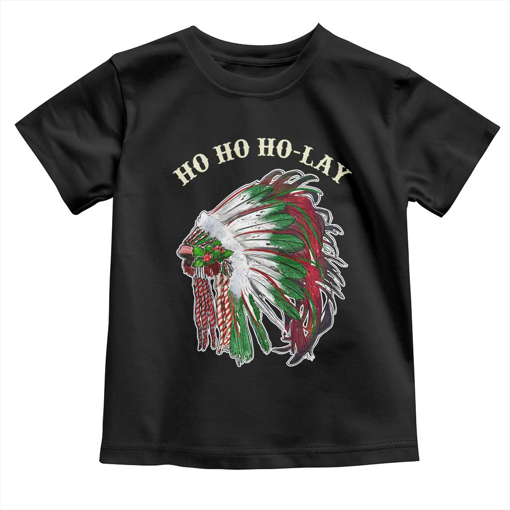 Funny Christmas Native American Toddler T Shirt Ho Ho Ho Lay Vintage War Bonnet TS11 Black Print Your Wear