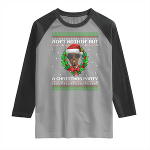 Funny Diddy Ain't Nothin' But A Christmas Party Raglan Shirt TS11 Sport Gray Black Print Your Wear