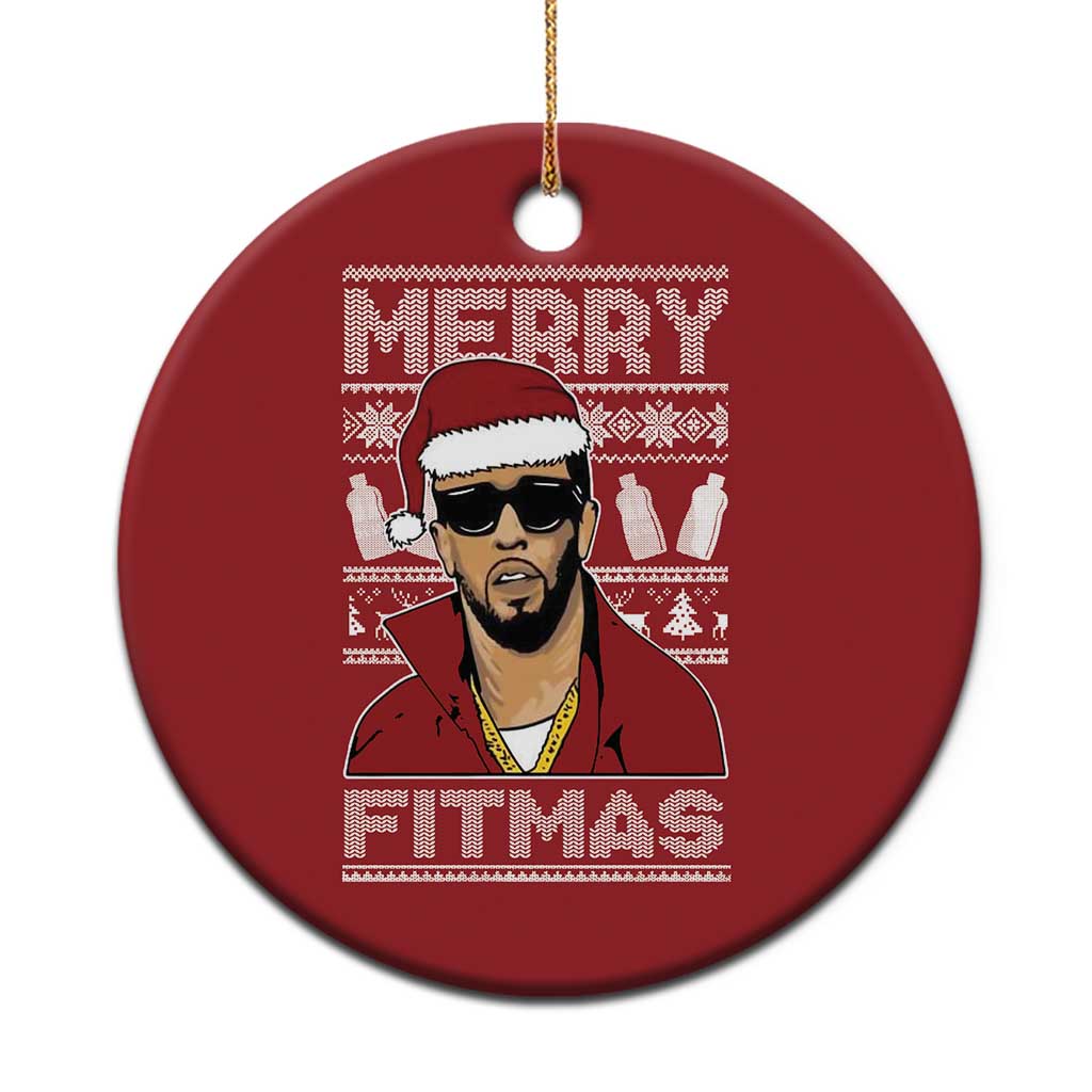 Funny Dirty Santa Diddy Merry Fitmas Christmas Ornament TS11 Print Your Wear