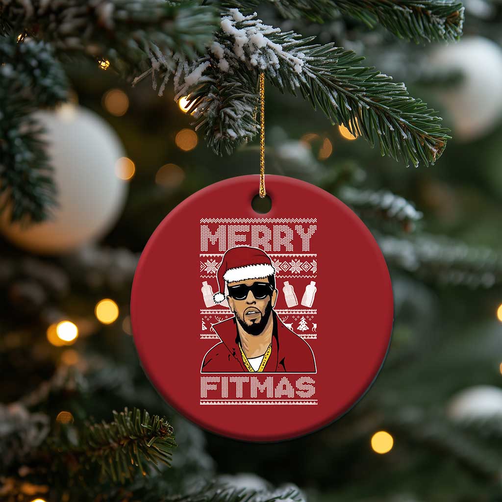 Funny Dirty Santa Diddy Merry Fitmas Christmas Ornament TS11 Print Your Wear