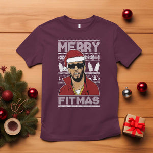 Funny Dirty Santa Diddy Merry Fitmas T Shirt TS11 Maroon Print Your Wear
