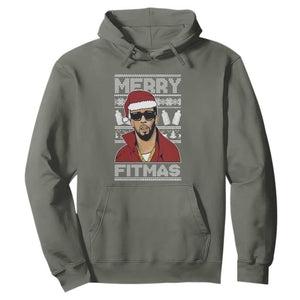 Funny Dirty Santa Diddy Merry Fitmas Hoodie TS11 Military Green Print Your Wear