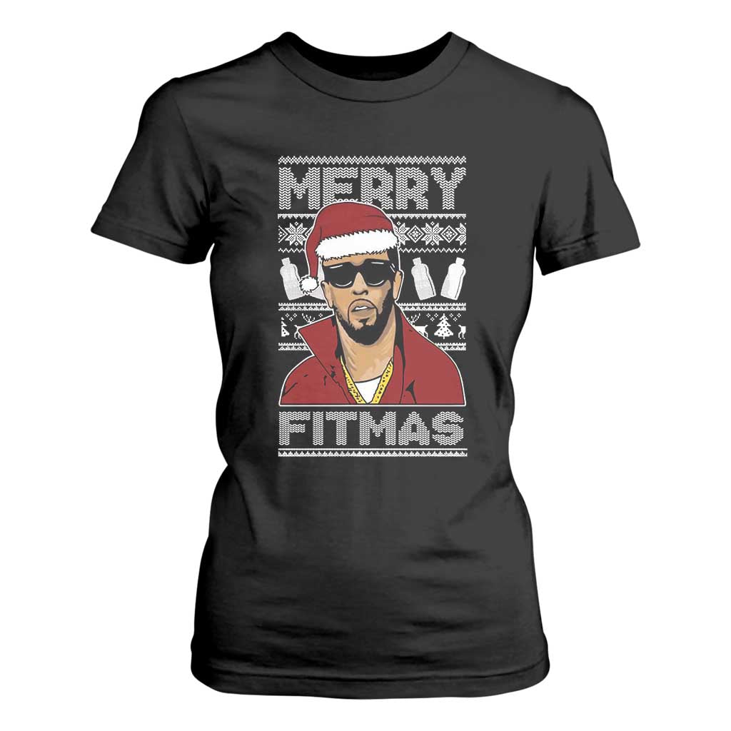 Funny Dirty Santa Diddy Merry Fitmas T Shirt For Women TS11 Black Print Your Wear