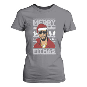 Funny Dirty Santa Diddy Merry Fitmas T Shirt For Women TS11 Charcoal Print Your Wear