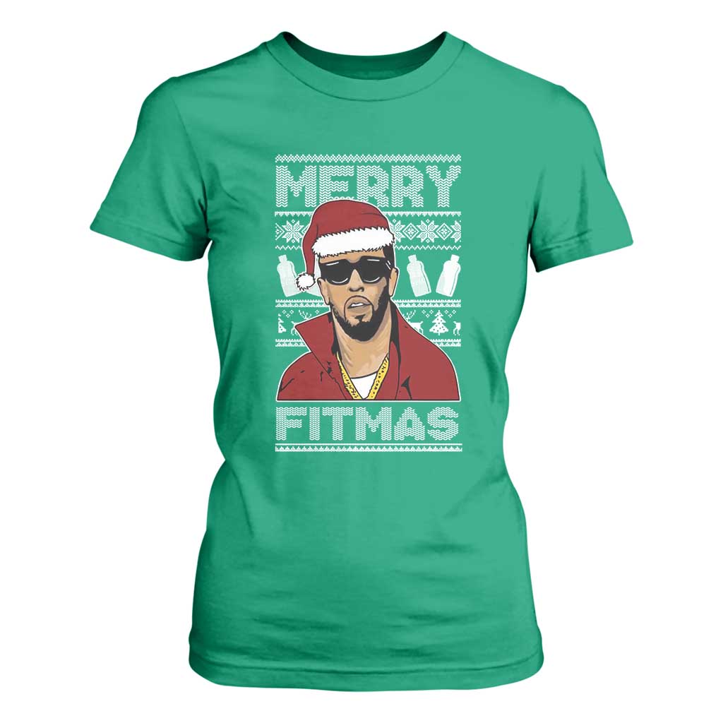 Funny Dirty Santa Diddy Merry Fitmas T Shirt For Women TS11 Irish Green Print Your Wear