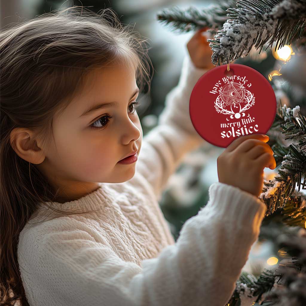 Yule Pagan Christmas Ornament Have Yourself A Merry Little Solstice Vintage Pentagram TS11 Print Your Wear
